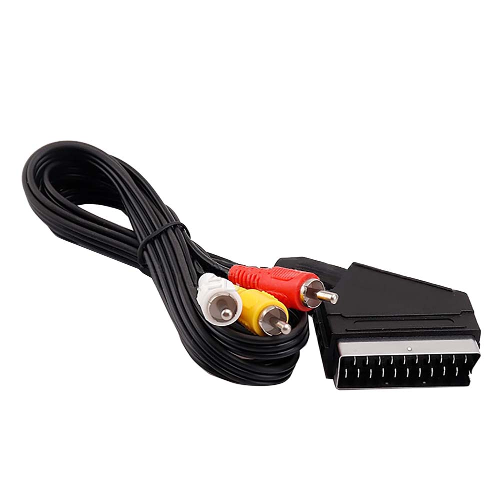 Euro Scart Cable Composite AV to Scart Adapter Cable Composite Video 3-RCA Plugs to 21-PIN Scart Plug Cable AV in to Scart out