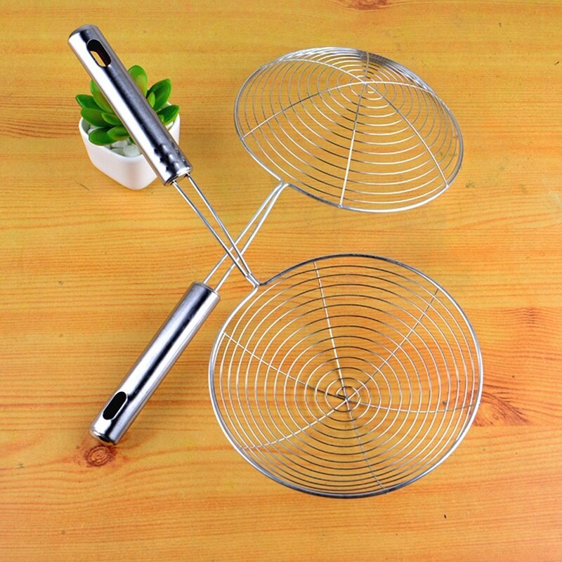 Escurridor sólido para freír patatas fritas, cucharón de acero inoxidable, utensilio de cocina