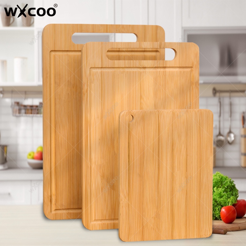 WXCOO-Juego de tablas de cortar de bambú para cocina, tablas de cortar de madera para preparar y servir comida en la cocina, 1-3 uds.