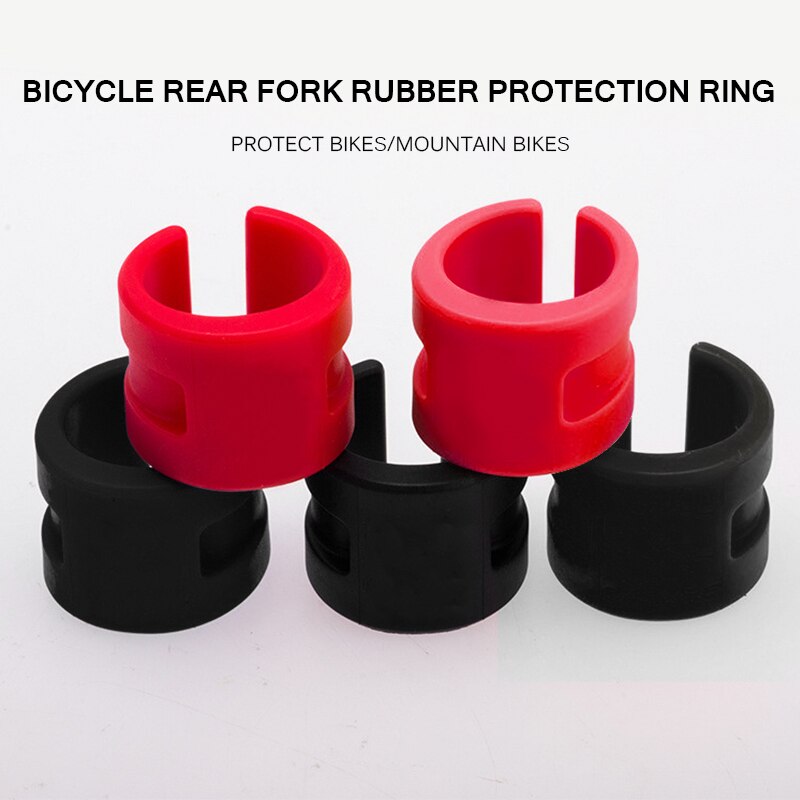 Cykel baggaffel beskyttelsesring fleksibel slidstærk gummi anti-kollisions beskyttelses ring praktisk cykel baggaffel