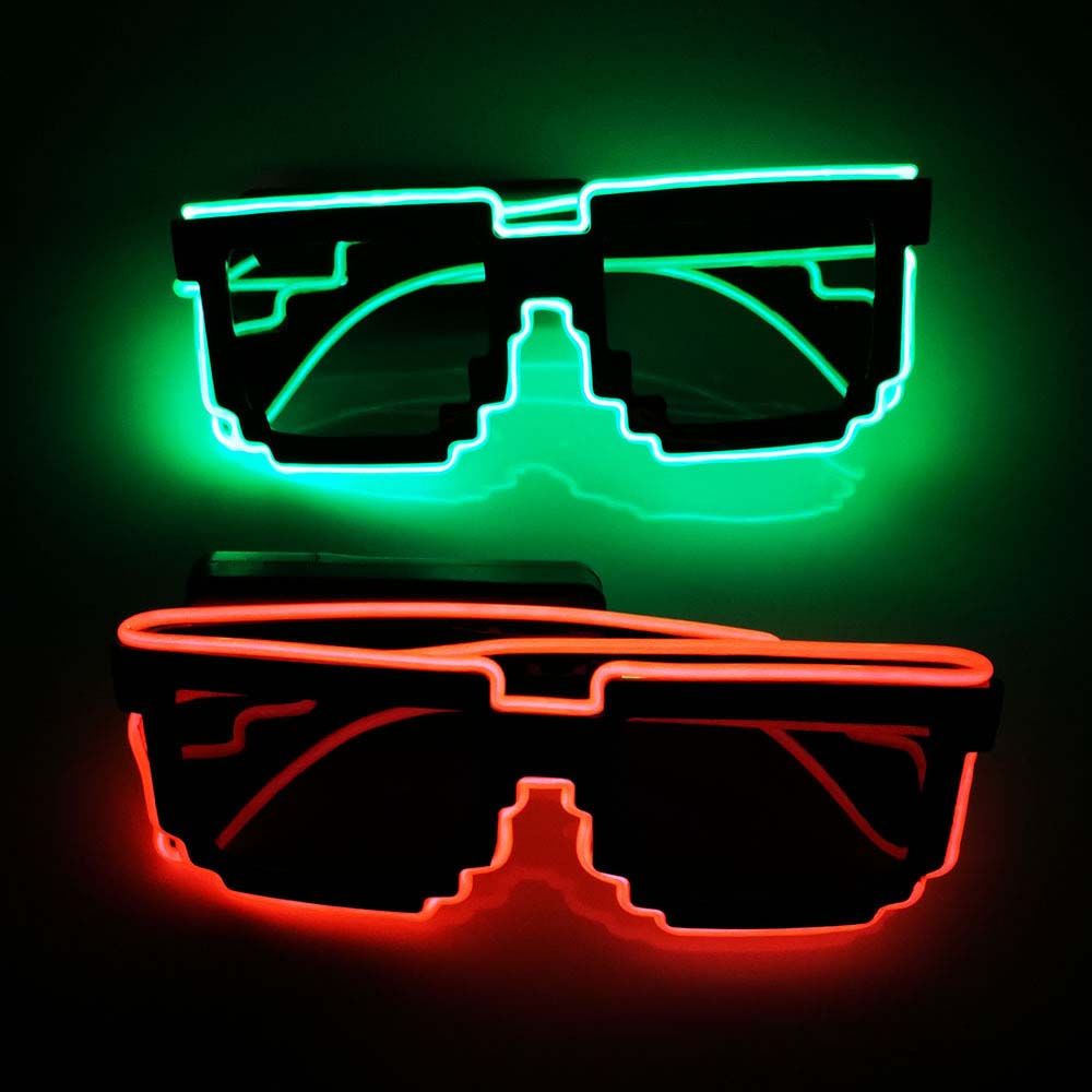 Fournitures de fête lunettes d'Halloween lunettes lumineuses clignotantes LED lunettes lumineuses lunettes de soleil lunettes en mosaïque lunettes lumineuses LED
