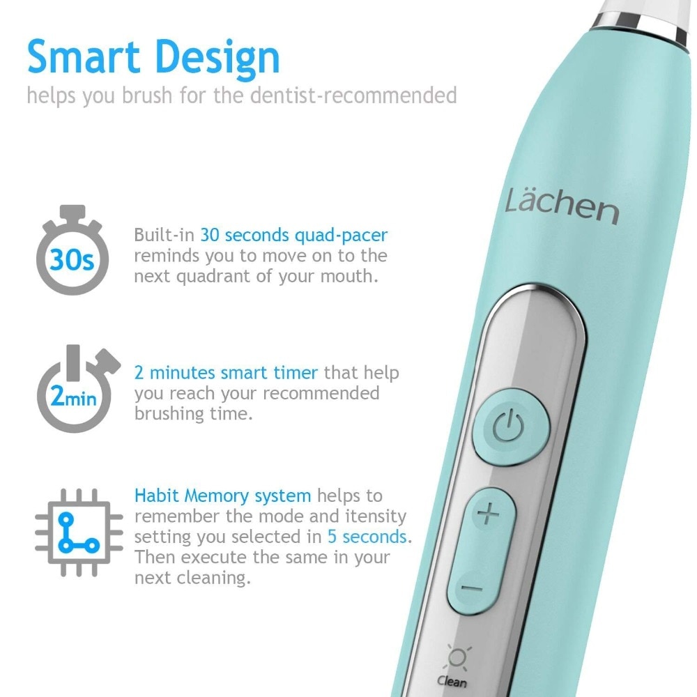 Electric Toothbrush Sonic toothbrush with 4 brush heads and timer 3 modes 3 vibration levels for oral care with travel bag