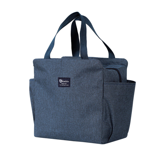 Draagbare Lunch Tas Thermische Geïsoleerde Lunch Box Tote Koeler Handtas Bento Pouch Diner Container School Voedsel Opslag Zakken: navy