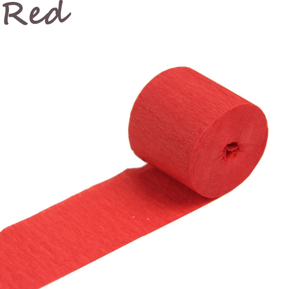 1 Roll 3.5 Cm * 10 M Crinkled Crêpepapier Bloem Wikkelen Diy Scrapbooking Craft Voor Verjaardagsfeestje Festival Kerst decoratie: red