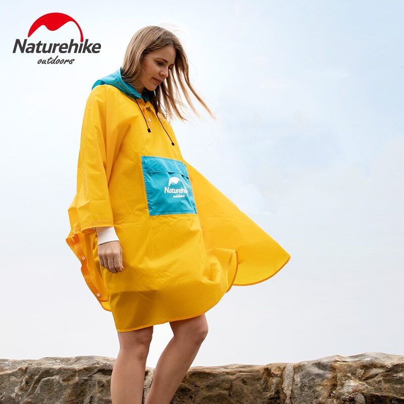 Naturehike regnfrakke vandtæt bærbar ultralet vandreture udendørs regnbeskyttelse camping 2 størrelser 2 farver  nh19 y 036- y