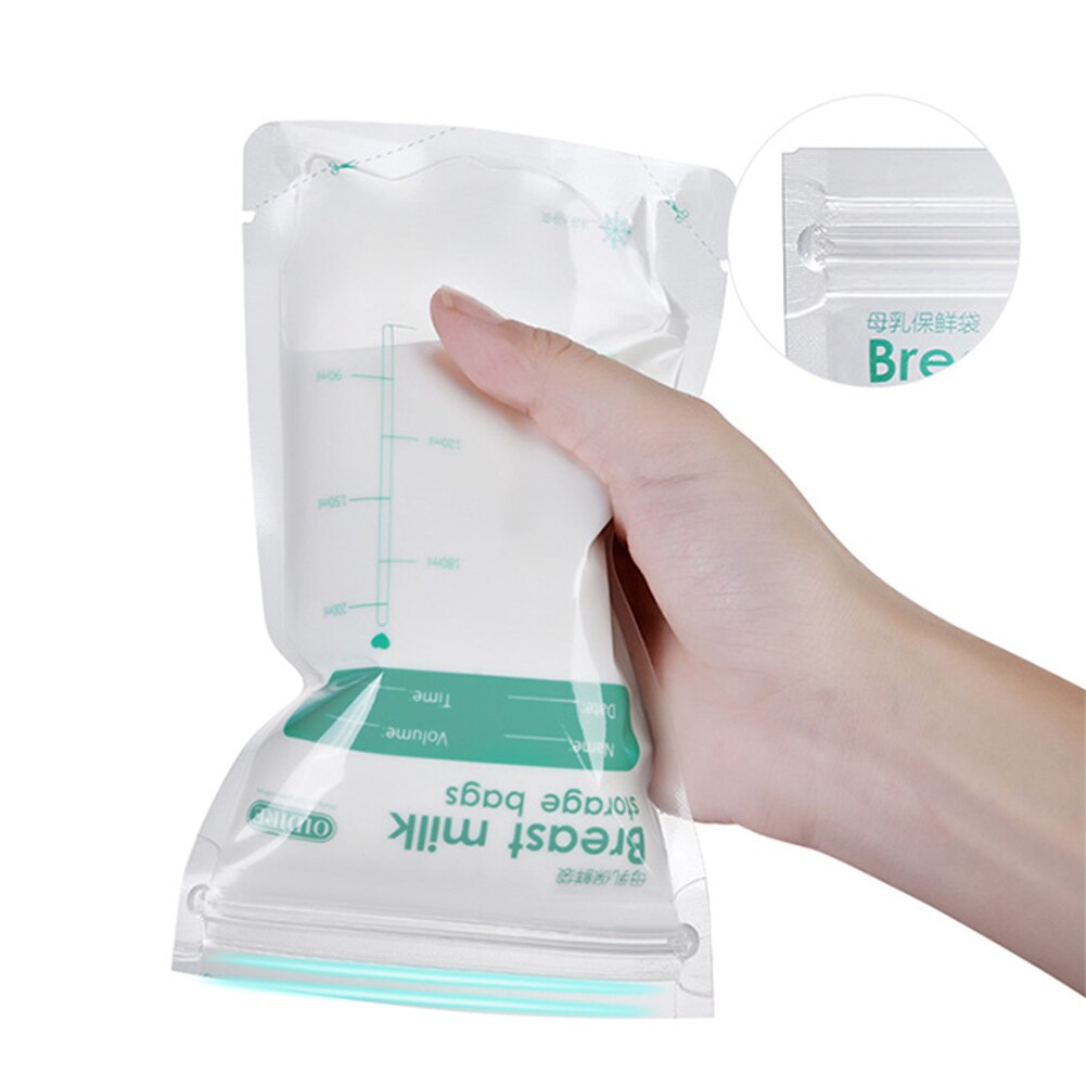 Bolsa de almacenamiento de leche materna, bolsas de almacenamiento para lactancia materna a prueba de fugas, 200ML / 30 Uds.