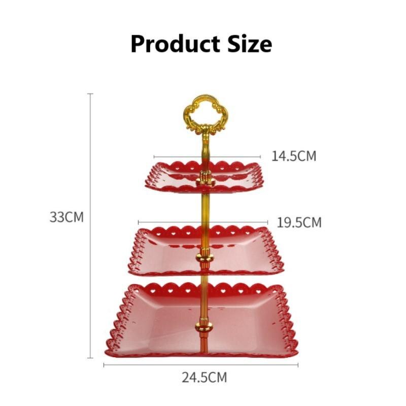 European style Cake Stand 3 Layer Wedding Cake Plate Stand Dessert Tower Tray Fruits Desserts Dish Plates for Tea Birthday Party