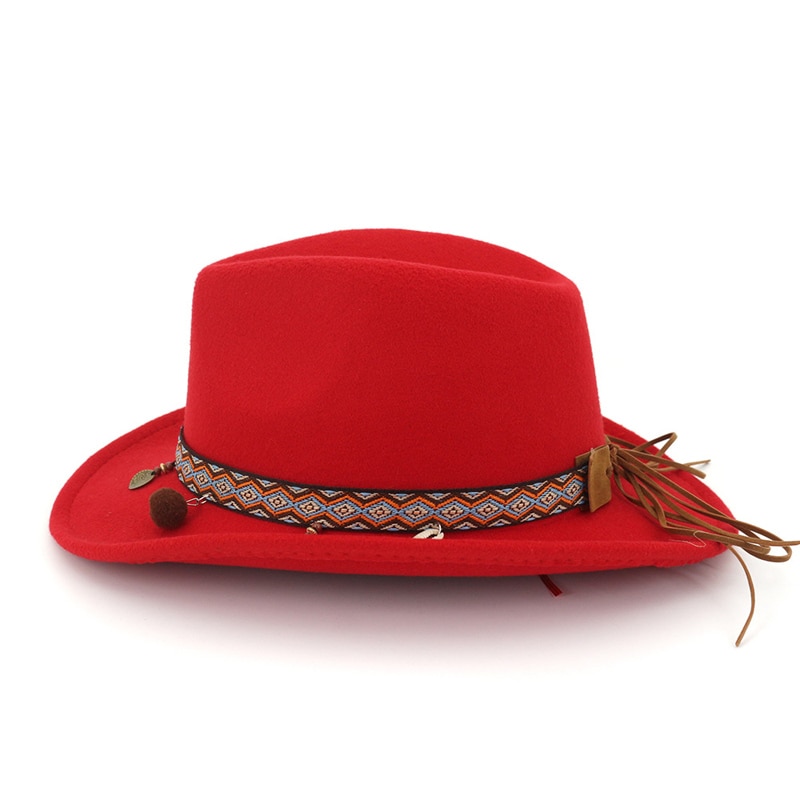Chapeau Fedora Trilby pour hommes et femmes | Chapeau de Cowboy à large bord, feutré et ruban, Chapeau de Jazz en forme de haut-de-gamme