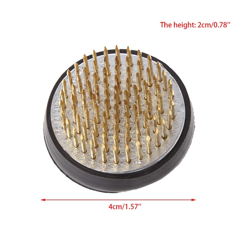 Japanese Ikebana Kenzan Flower Frog for Flower Arrangements Brass Floral Arranging Pin Needle Holder DIY Flower Art Fixed Tools: 4cm