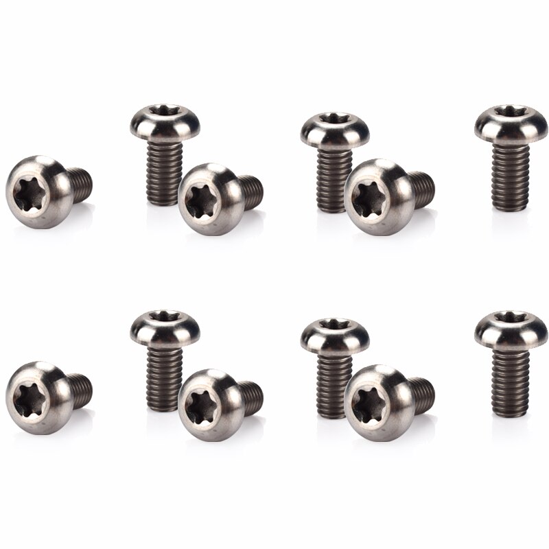 Ti Titan Legierung Bremsscheibe Schrauben T25 Torx MTB Berg Straße Fahrrad Fahrrad Bremsscheiben Ti Bunte Schrauben M5 * 10mm: 12Stck Silber-