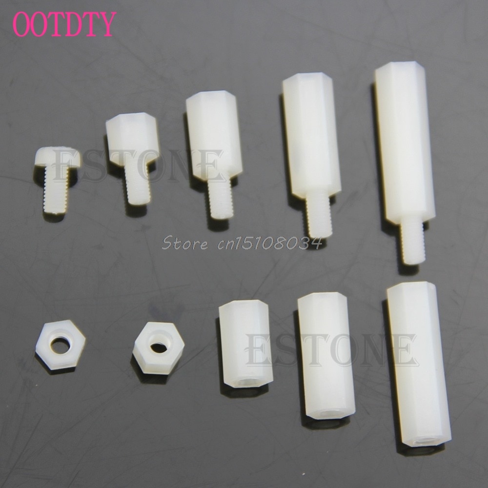M3 Nylon Hex Spacers Moer Assortiment Kit Stand Off Plastic Accessoires Set S08 &