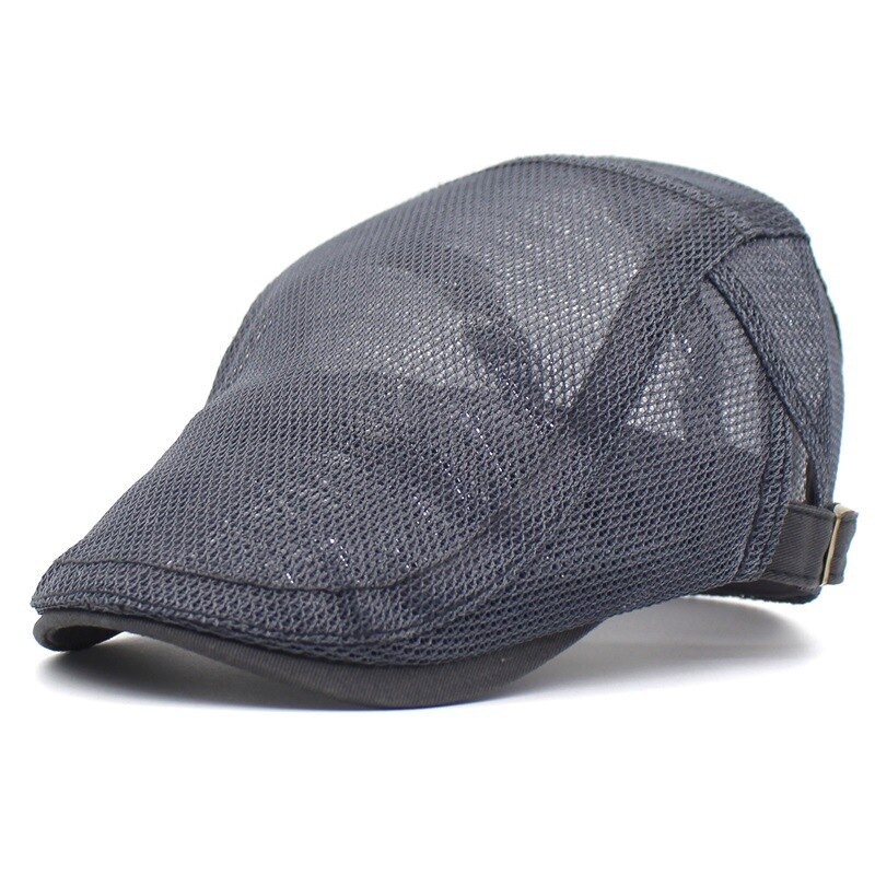 Moda berretto strillone berretto ottagonale in maglia traspirante cappello estivo cappelli piatti regolabili per uomo cappellini sportivi in cappelli estivi: grigio