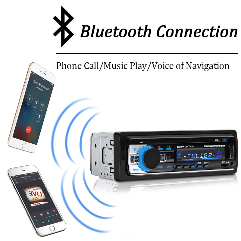 Radio samochodowe 1-dinoowy odtwarzacz stereo Cyfrowy odtwarzacz MP3 Bluetooth Radio FM Stereo Audio Muzyka USB Z wejściem Dash AUX