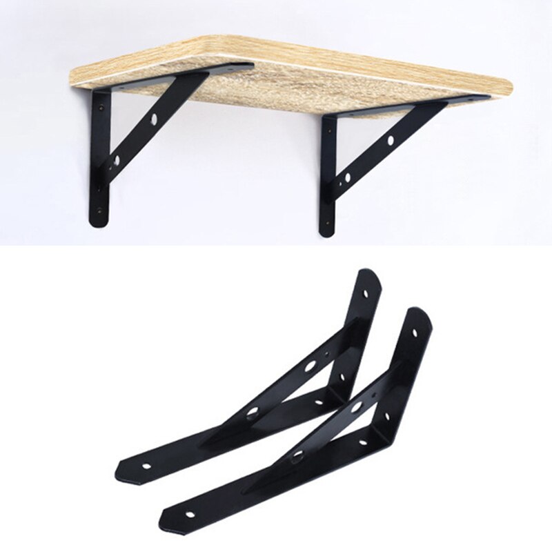 2Pcs Wandplank Beugels Heavy Duty Corner Brace Boekenkasten Woonkamer Kantoor Muur Gemonteerde Opbergrek Metalen Beugel