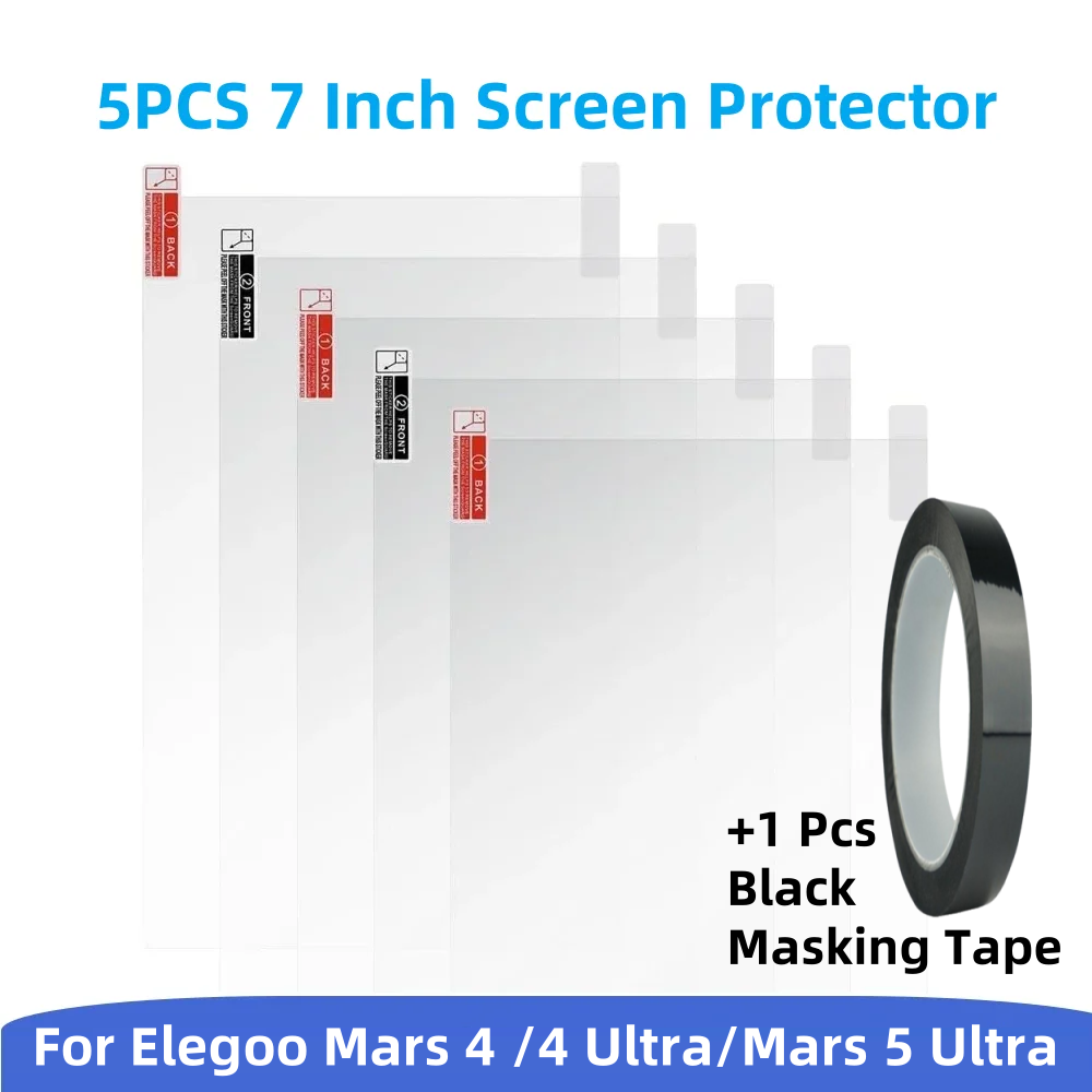 5Pcs Screen Protector For ELEGOO Mars 4/ 4 Ultra/ Mars 5 Ultra LCD Resin 3D Printers Anti Scratch Protective Film Accessories: 1.5mm / Red