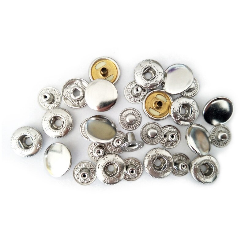 10 Sets 10-20mm Copper Material Four Buckle Pack Metal Press Studs Sewing Button Snap Fasteners Sewing Leather Craft Clothes Bag