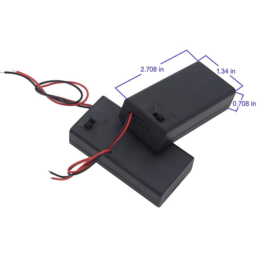 5 pces 2 aa bateria titular caixa de armazenamento com capa 2x 1.5v aa bateria titular caso com fio leva e interruptor de ligar/desligar
