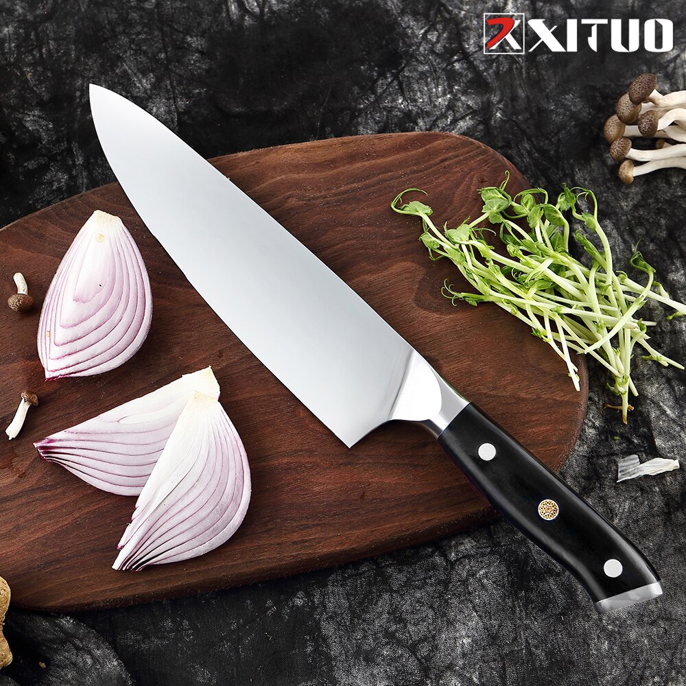 Xituo premium kjøkkenkniv sett høyytelses skarpt blad tysk stål kokkekniv verktøy santoku kniv hjemmelaget matlagingsverktøy