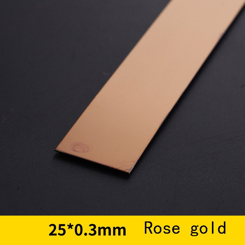 5 Meter Stainless Steel Flat Decorative Line Wall Sticker Titanium Gold Background Ceiling Edge Strip Self-adhesive For Home: 2.5cm Rose gold