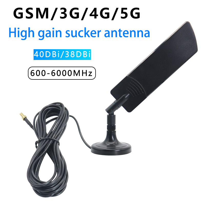 Antenă gsm 3g 4g 5g, amplificator 40 dbi, extender extern, bază magnetică,  ts9 sma mascul pentru router wifi cpe pro, amplificator de semnal 3 mcable
