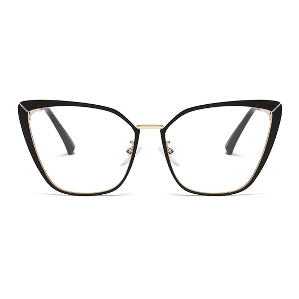 Peekaboo metal brillestel til kvinder katteøje tilbehør klar linse guld pink kvindelig brille stel recept