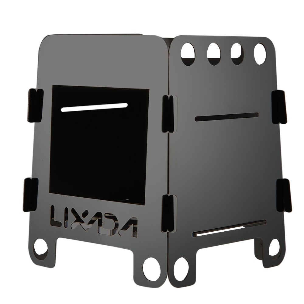 Lixada poêle à bois pliant poêle à alcool Portable pique-nique en plein air cuisinière barbecue brûleurs titane Camping poêle en acier inoxydable avec sac