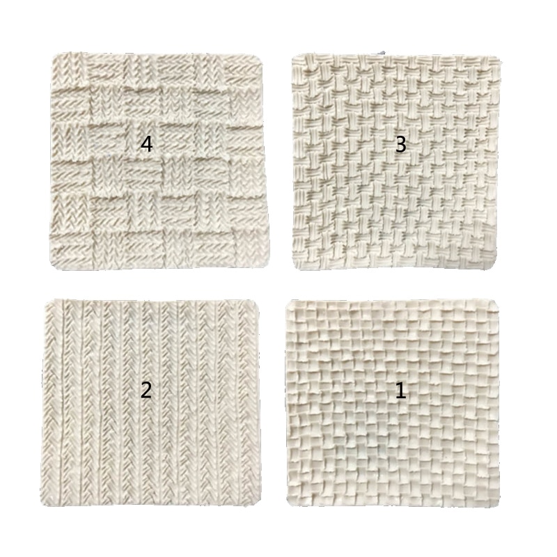 Breien Wol Kant Patroon Fondant Siliconen Mallen Knit Printing Pad Textuur Template Cake Decorating Keuken Bakken Tools