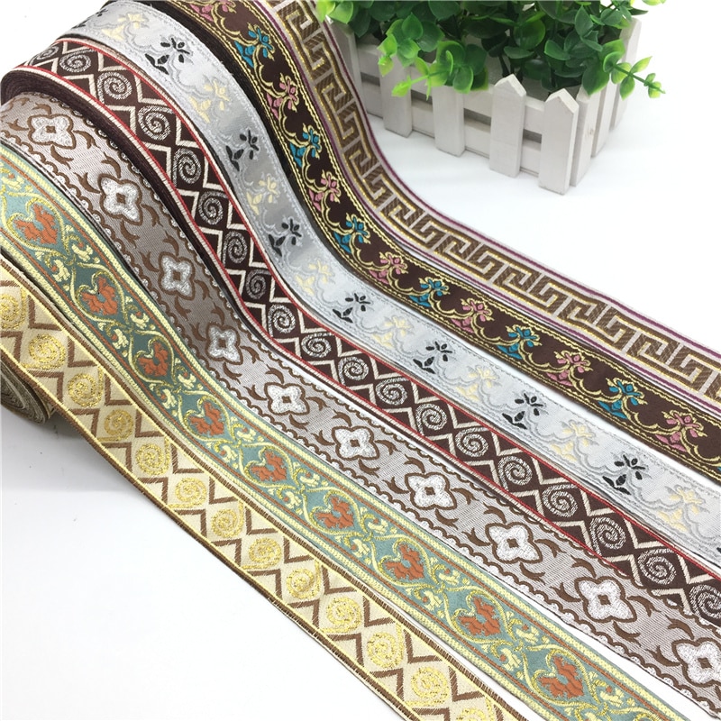 3 yards 30mm Etnische Geborduurde Jacquard Linten Trim DIY Voor Kleding Naaien Hoofddeksels Handwerk Decoratie