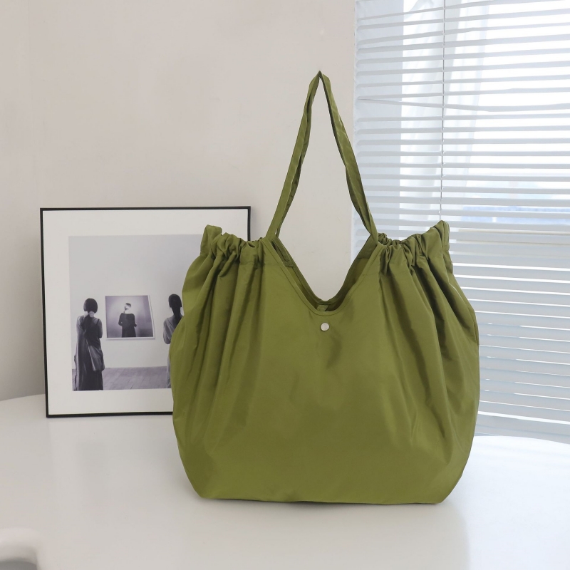 Frauen umwelt freundliche faltbare Einkaufstasche wieder verwendbare tragbare Handtasche Kordel zug Umhängetasche Lebensmittel Einkaufstasche Käufer Taschen: Beige