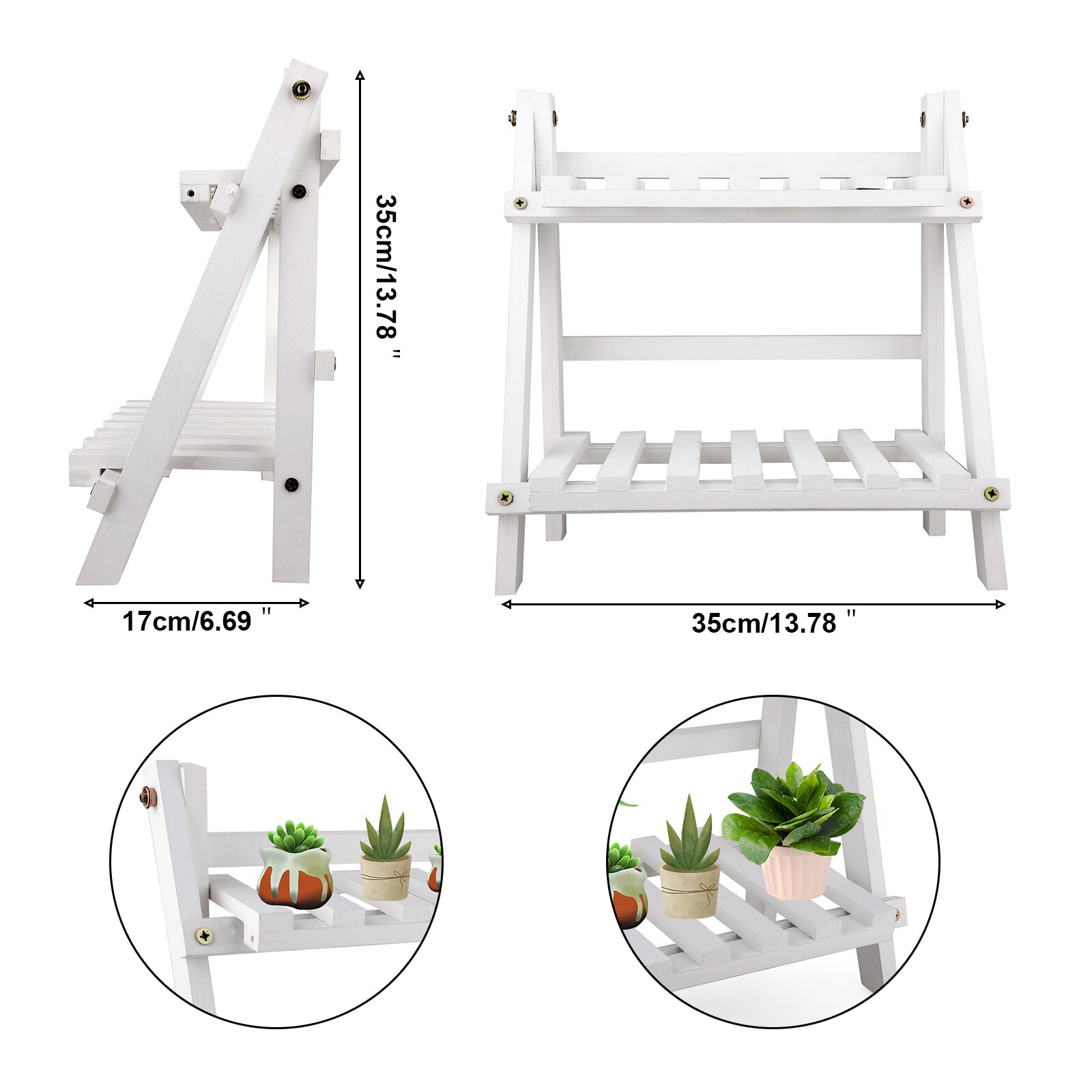 Flower Pot Rack Durable Wood Planter Pot Trays Strong Free Standing Bonsai Holder Home Garden Indoor Display Plant Stand Shelf: 9