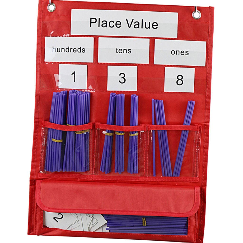 Place Value Pocket Chart Practice Place Value Toy Educational Tool Counting Caddie for Classroom Childrens Math Lessons Home