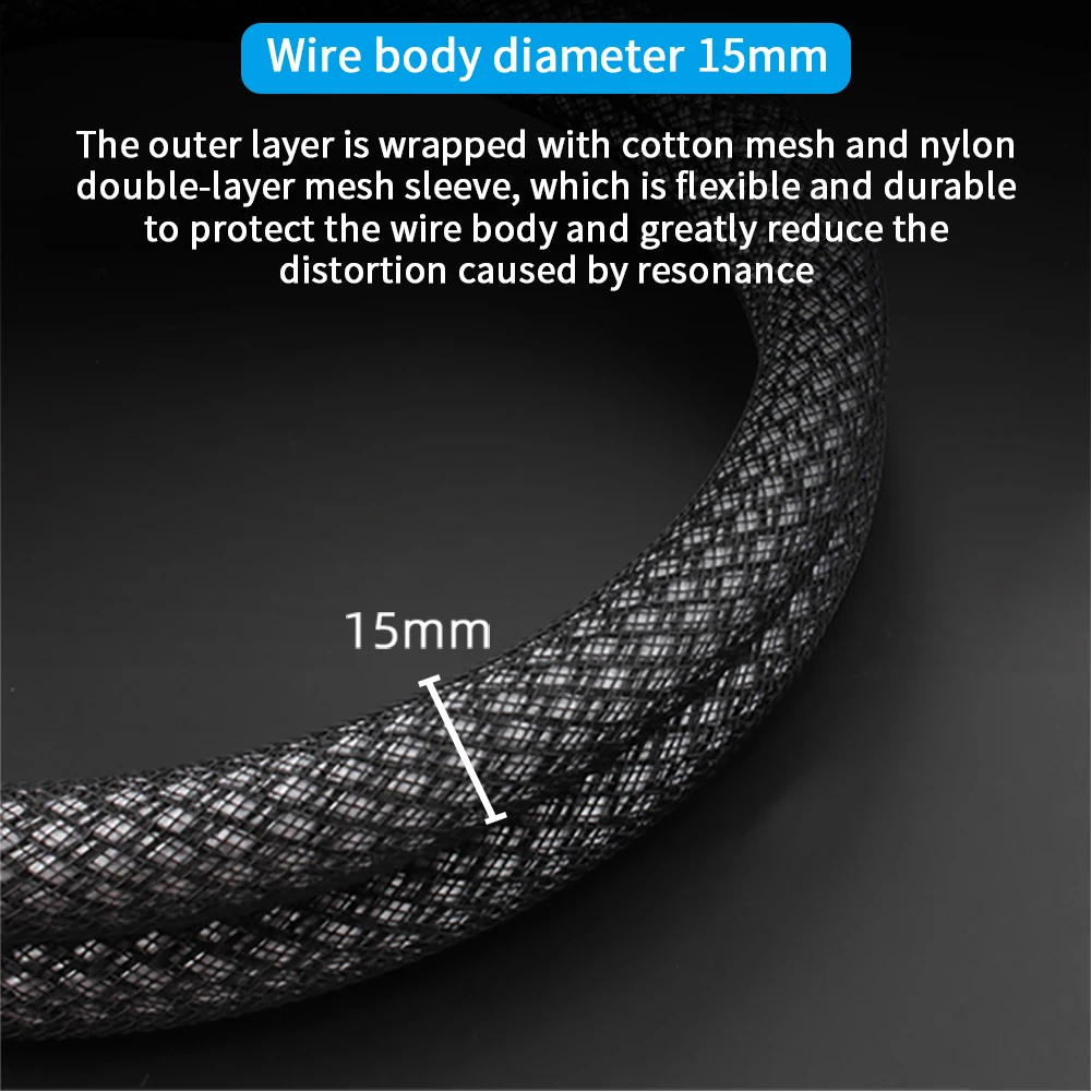 YYAUDIO Hifi AC Power Cord EU US Power Cable /2Pin 3Pin Cable Cord Pure Copper Power Cable With 6N OFC US Power Plug Connector