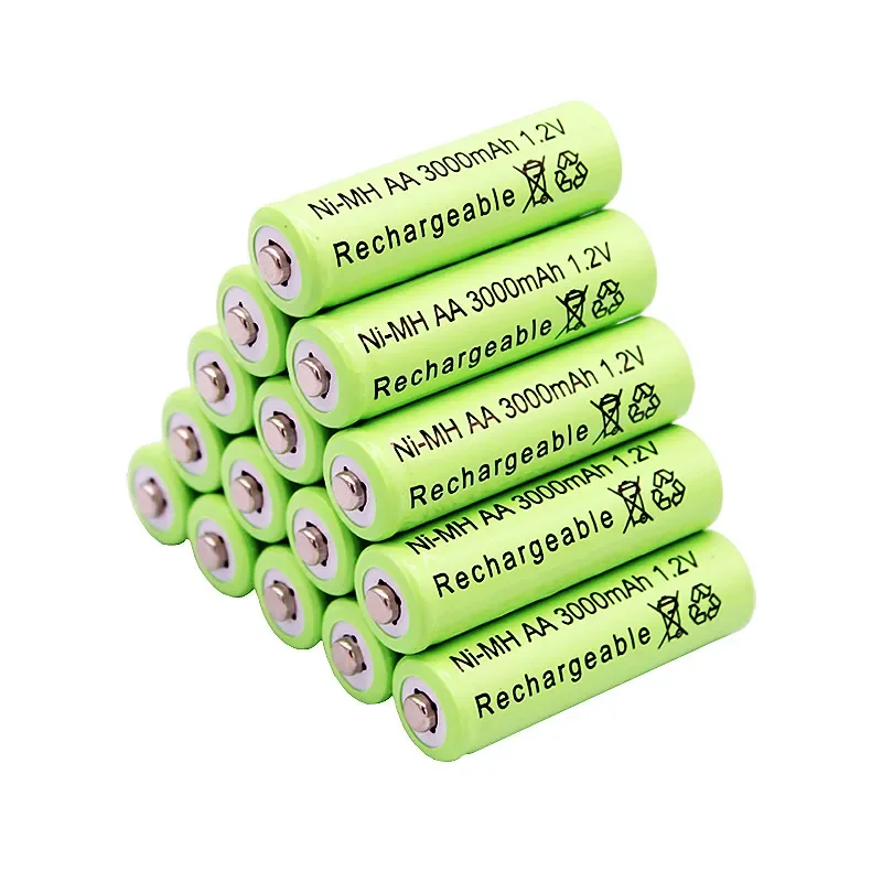 1.2V AA 3000mAh NiMH 1.2V Rechargeable Batteries Green Battery Garden Solar Lamp LED Flashlight Lantern Lamp Torch