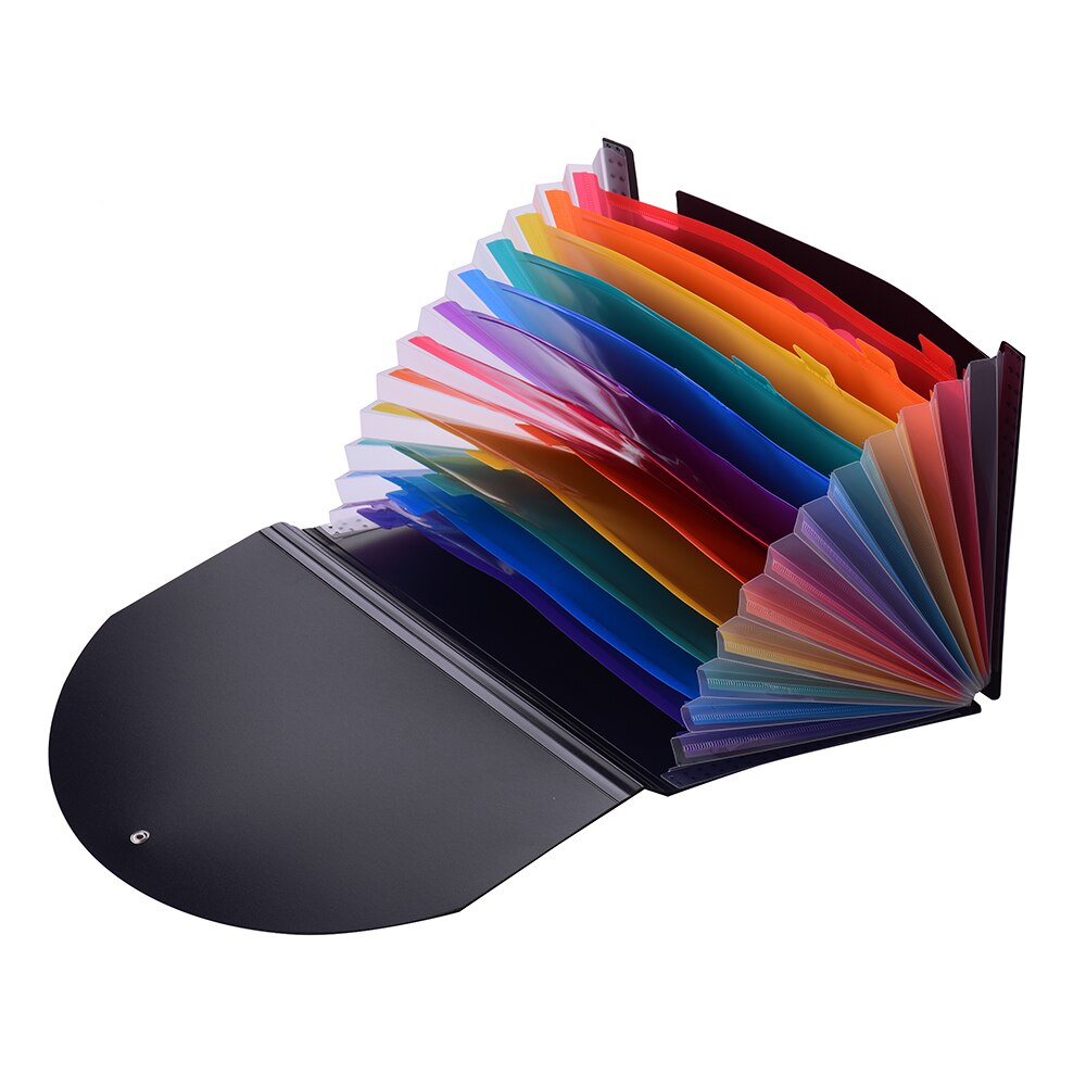 Accordian Expanding File Folder A4 12 Pockets Rainbow Coloured Cabinet with Cover Receipt Organizer with File Guide Label Cards