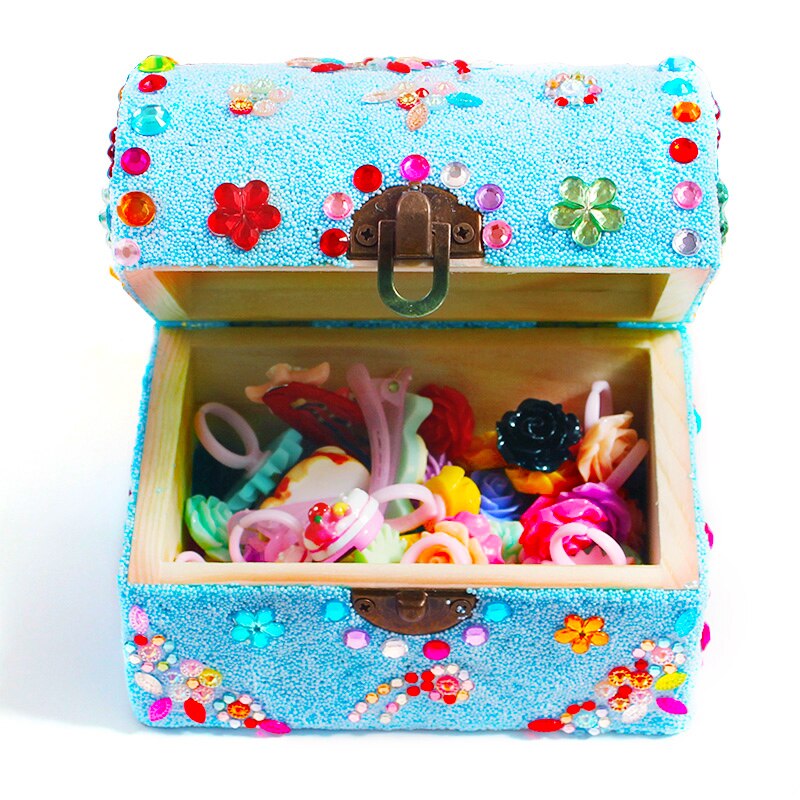 Enfants fait à la main bricolage matériel sac fille en bois massif papeterie boîte boîte à crayons flocon de neige boue bâton perceuse boîte de rangement