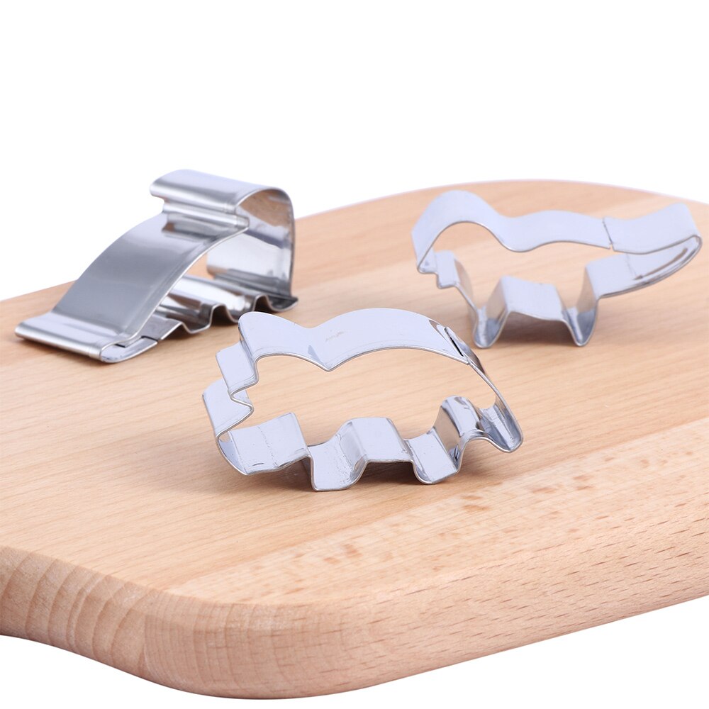 6Pcs Cookie Cutters Tools Dinosaur Vorm Rvs Cookie Mold Bakken Koken Tools Voor Biscuit Taart Keuken Accessoires