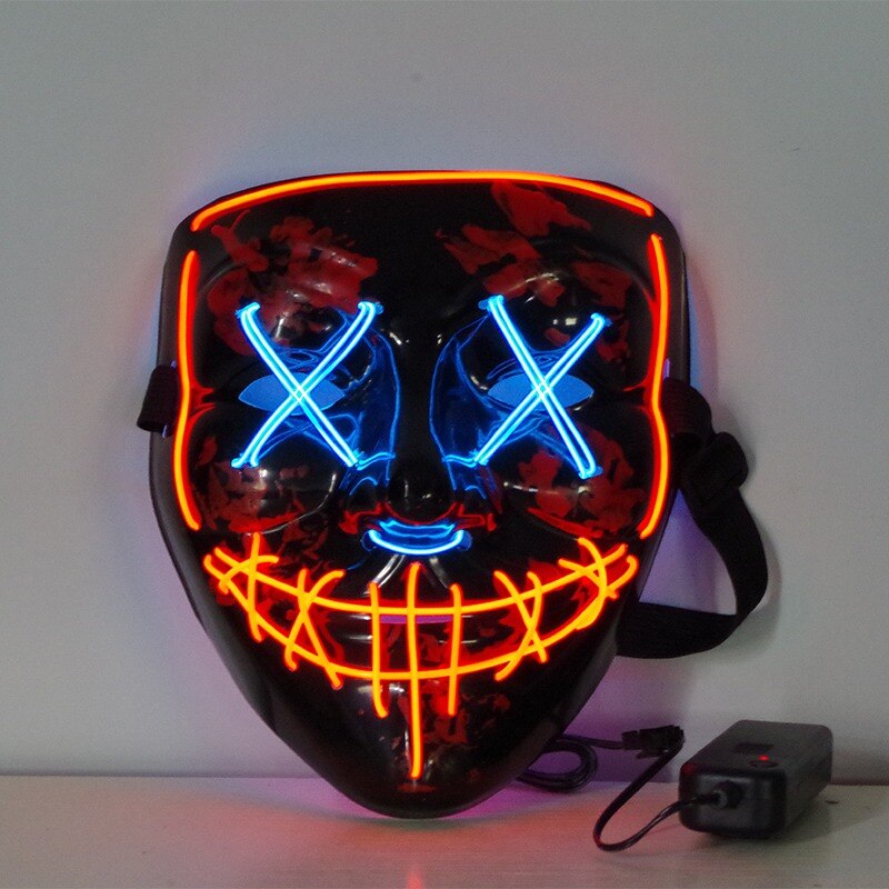 Halloween LED Mask Purge Masks Election Mascara Costume DJ Party Light Up Mixed Color Masque Glow In Dark Cosplay Mask