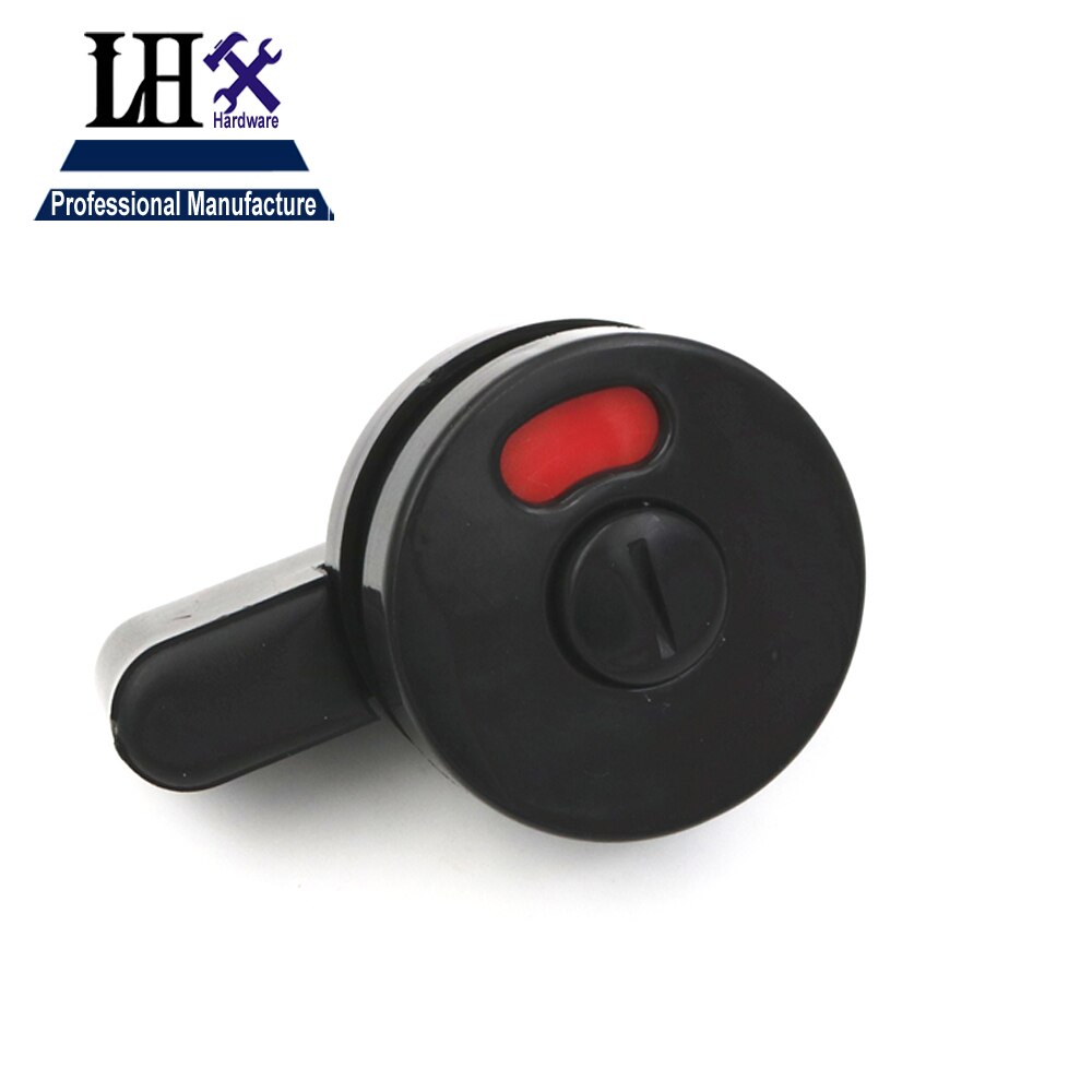 WC Toilet Door Lock Plastic Black Color with Green or Red Tips Public Place Accessory DIY b