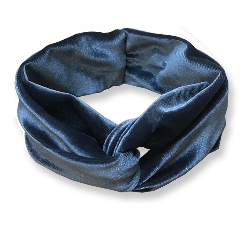 Women Twisted Velvet Headbands Soft Turban Elastic Hairbands Bandage Velvet Twist Headband: V12