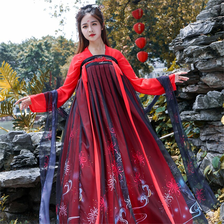 Hanfu tradicional de dança popular chinesa, traje tradicional para mulheres, roupa de festival antigo, quadra, vestido de fadas retrô de princesa