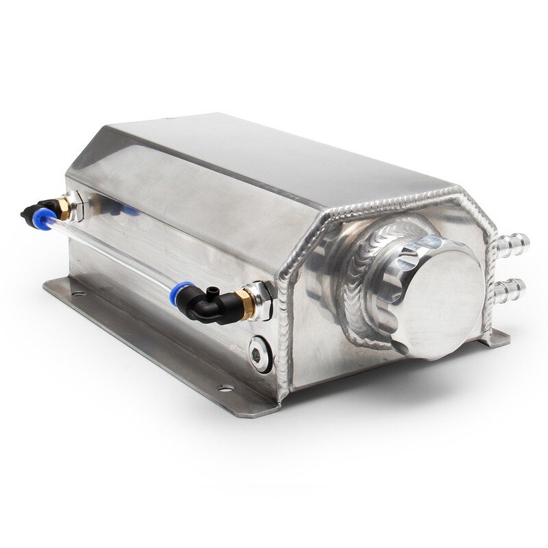 1Pc Universele Aluminium Auto 1L 2L Motorolie Vangst Kan Breather Tank Koelvloeistof Herstel Water Fles Kan Gepolijst Reservoir