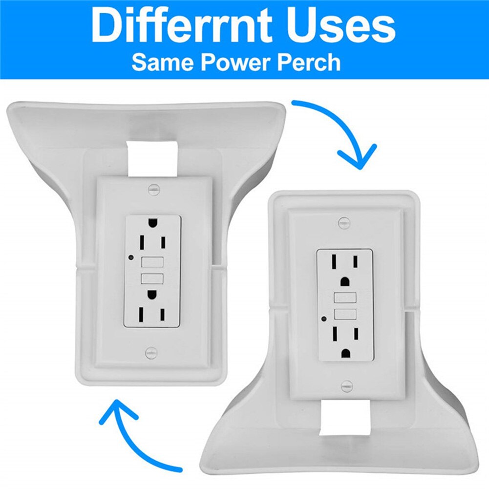 Single Wall Outlet Shelf for Kitchen Bathroom Bedroom Vertical Home Wall Shelf Organizer with Cord Management Channel for Outlet