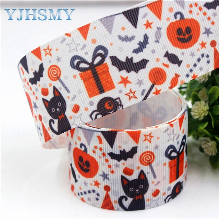 Yjhsmy c -17817-670,38 mm 5 yards halloween termisk transfer trykt grosgrain bånd,tøj tilbehør gør-det-selv pakke materiale: C -17817-670
