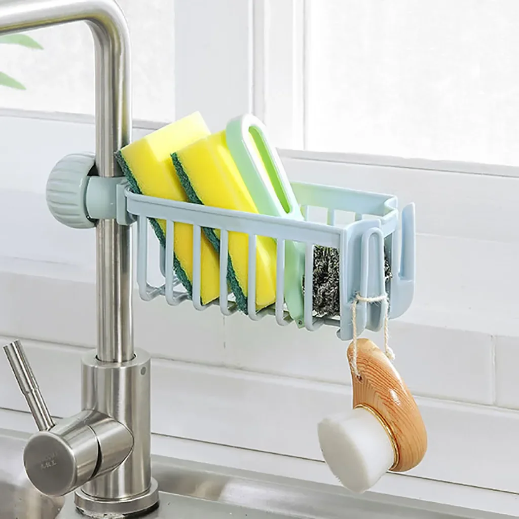 kitchen storage Sink Faucet Sponge Soap Cloth Drain Rack Storage Organizer Holder Shelf rangement cuisine