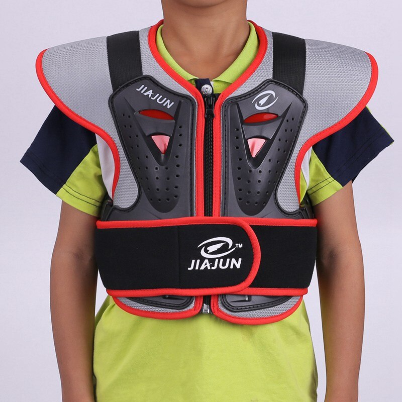 Colete de proteção profissional para crianças, suporte para costas, motocicleta, motocross, skate, proteção: Red / L Back 40cm