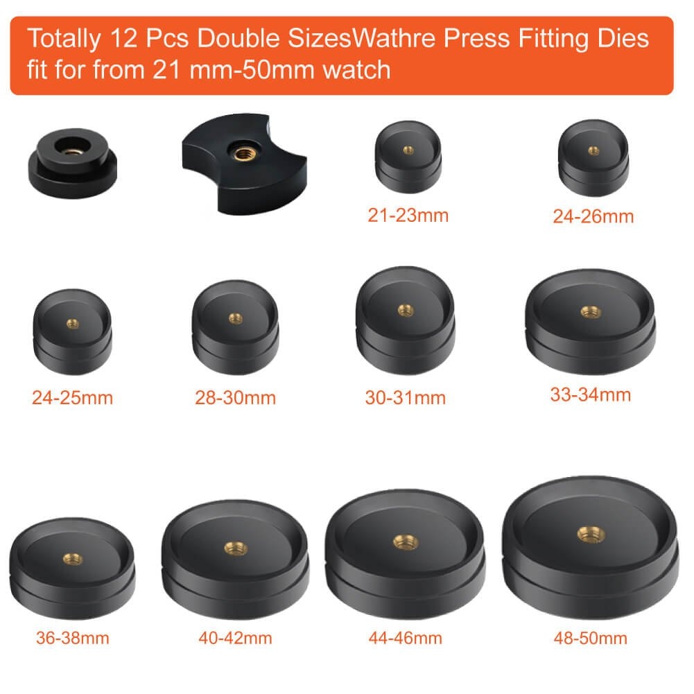 16Pcs Watch Press Tool With Watch Battery Replacement Tool Kit And Fitting Dies For Watch Back Remover Closer Repair And Battery