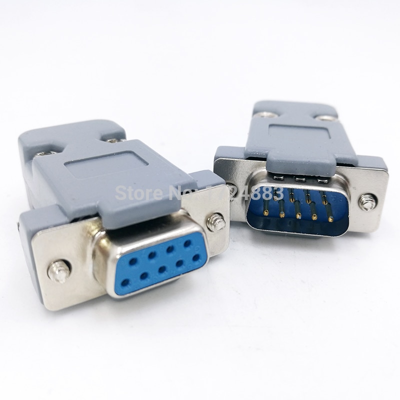 DB9 Seriële Adapter Connector Plug D Type RS232 Com 9 Pin Hole Port Socket Vrouwelijke &amp; Mannelijke Schroef Installatie + shell DP9