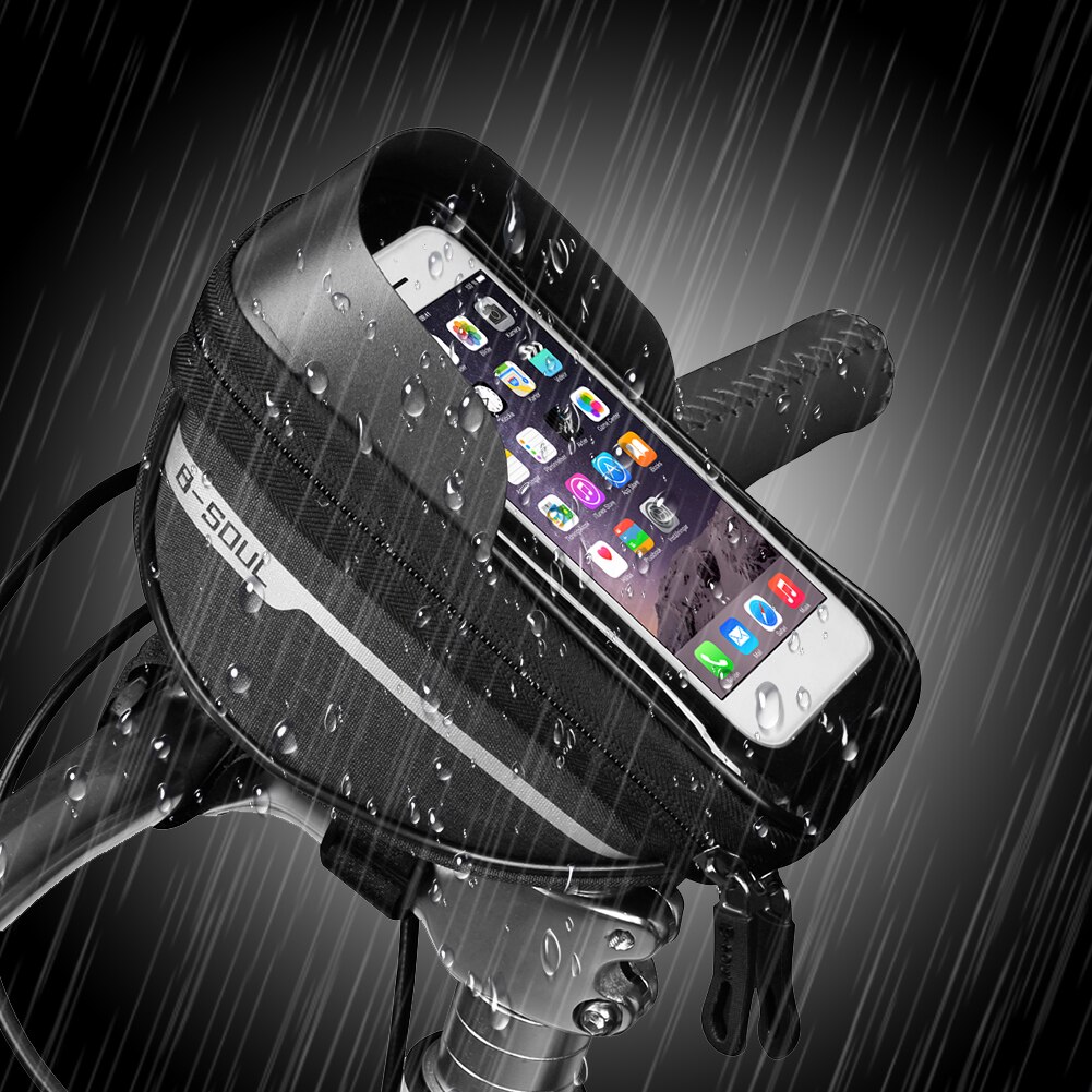 B-SOUL Bike Fietsstuur Telefoon Bag Fietsen Voor Tube Touchscreen Fietstas Waterdicht Telefoon Houder Voor Outdoor Riding