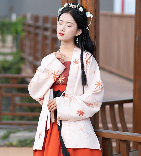 chinese traditional costume hanfu dress outfit women chinese dance costumes hanfu women cheongsam: outer blouse / M