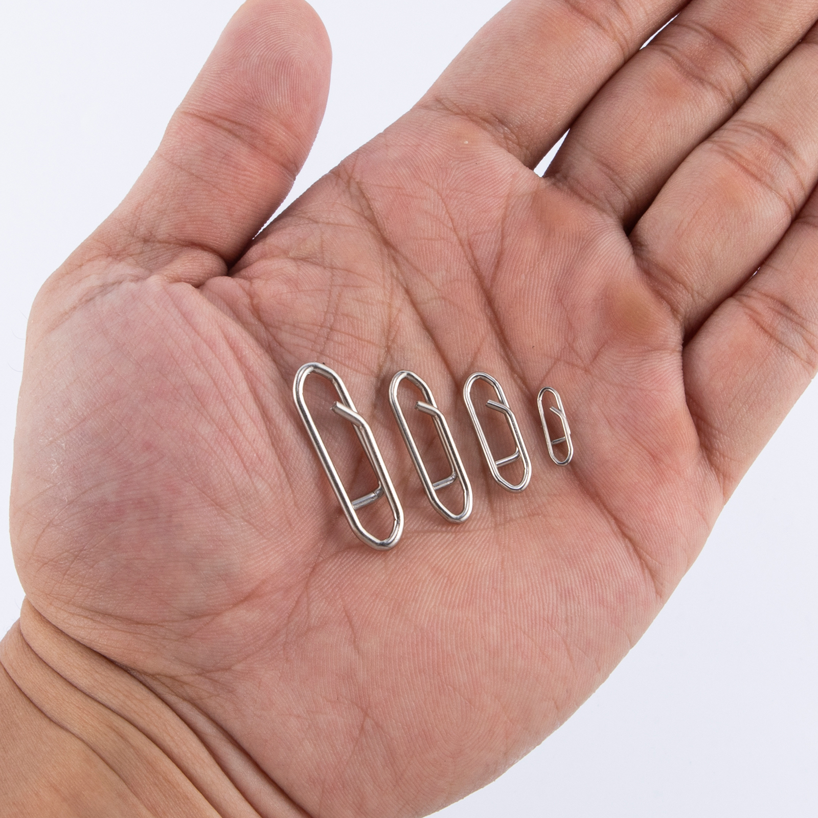 50pc Fishing Snap Power Clip Stainless Steel Speed Clip Topwater Clip Quick Change Fast Link Connector for Crankbait Swimbait